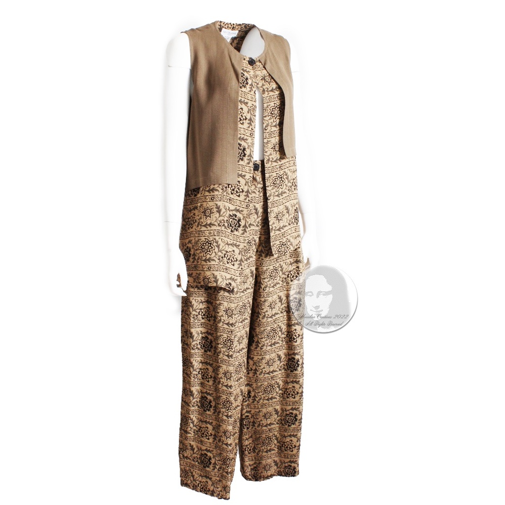 Ivan Grundahl Long Vest & Pants 2pc Set Lagenlook Asymmetric Hem NWT NOS Size M